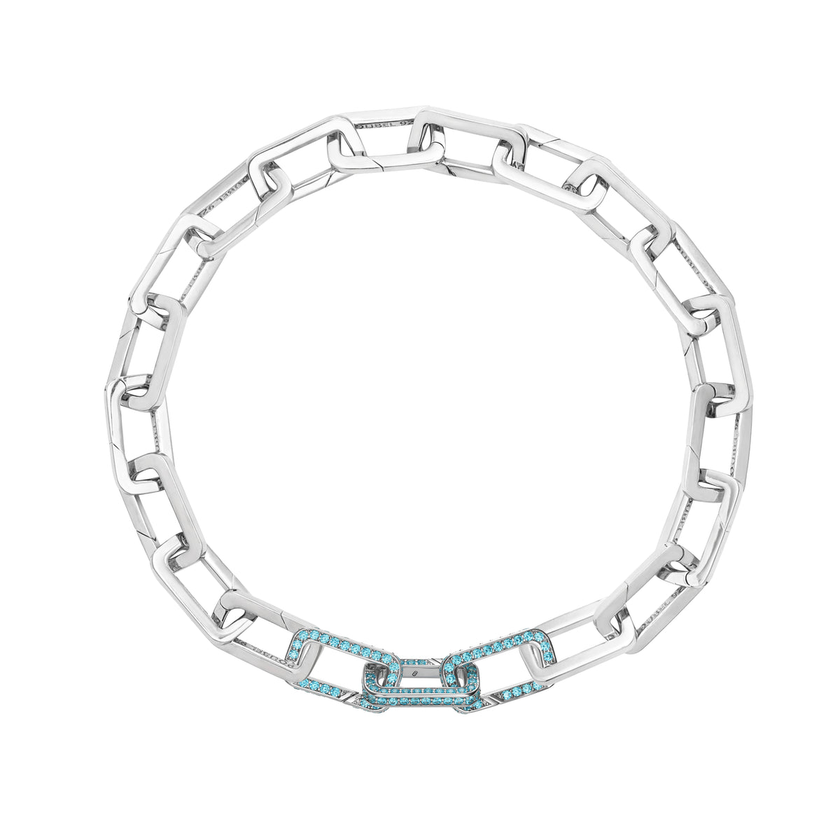 Blue Set-of-Three Stoneset Links