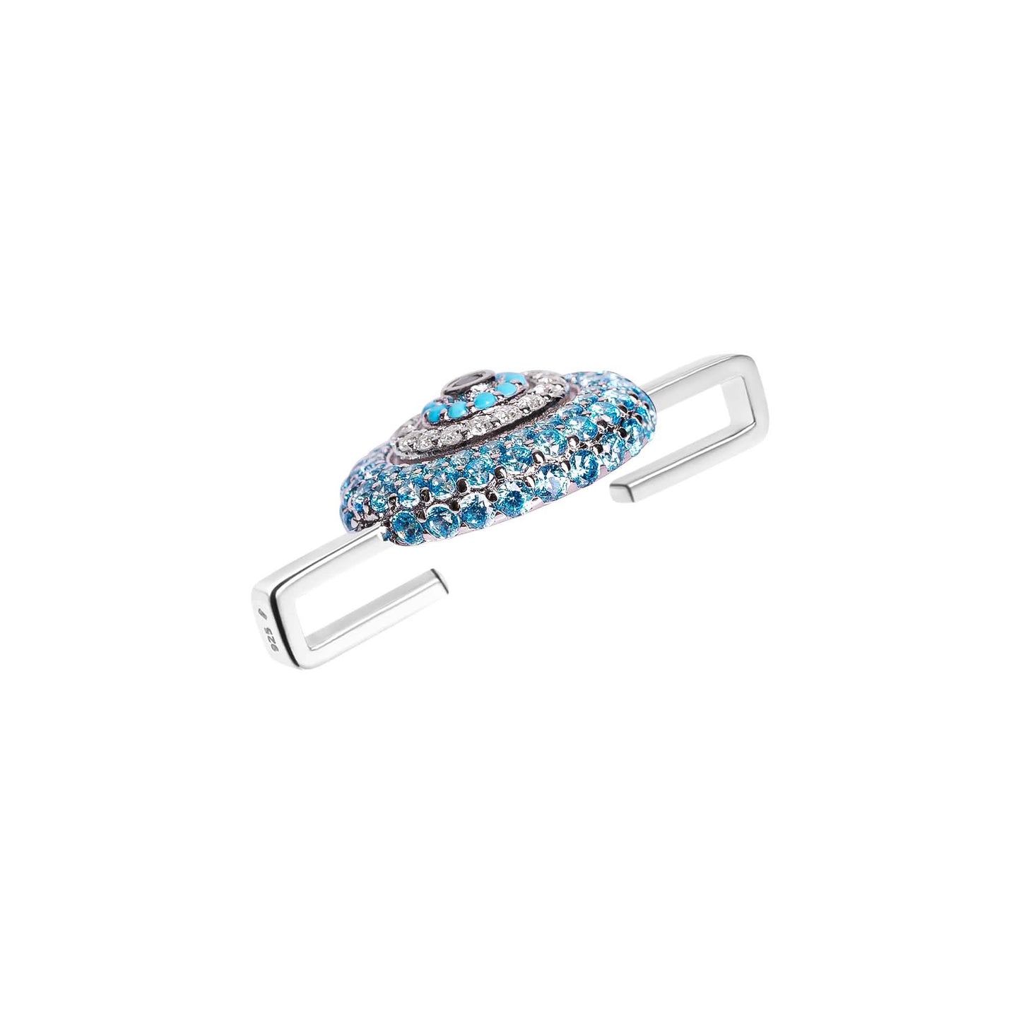 Baby Blue Evil Eye Stoneset Whoop Charm
