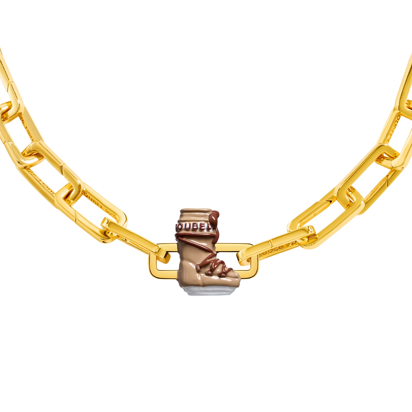 Beige Snowboot Charm (Gold)