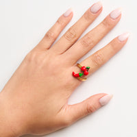 Cherry & Chilli Wrap Ring (Gold)