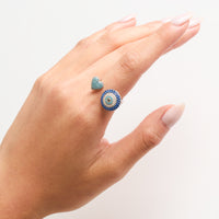 Evil Eye Stoneset Spacer Ring