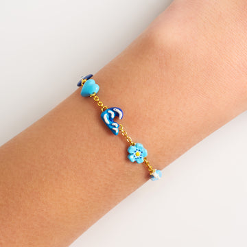 Azure Mini Charm Bracelet (Gold)