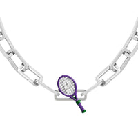 Purple Tennis Racket Charm