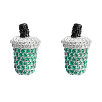 Iced Matcha Stoneset Studs