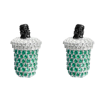 Iced Matcha Stoneset Studs
