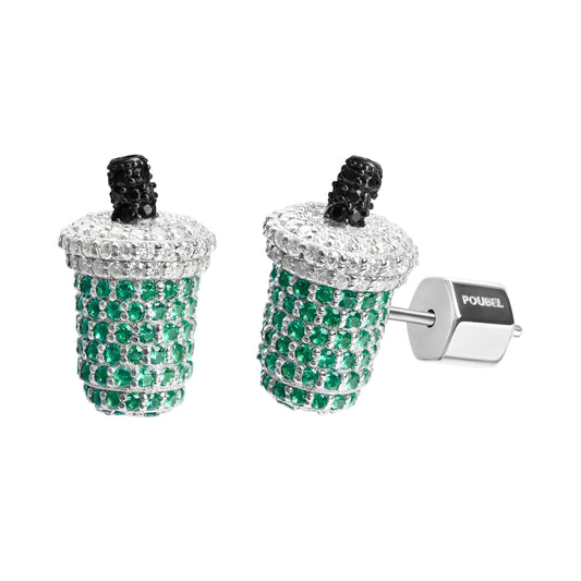Iced Matcha Stoneset Studs