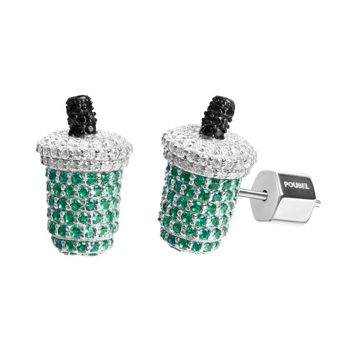 Iced Matcha Stoneset Studs