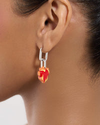 Heart-On-Fire Pendant Earrings