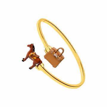 Horse & Bag Bangle (Gold)