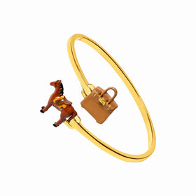 Horse & Bag Bangle (Gold)