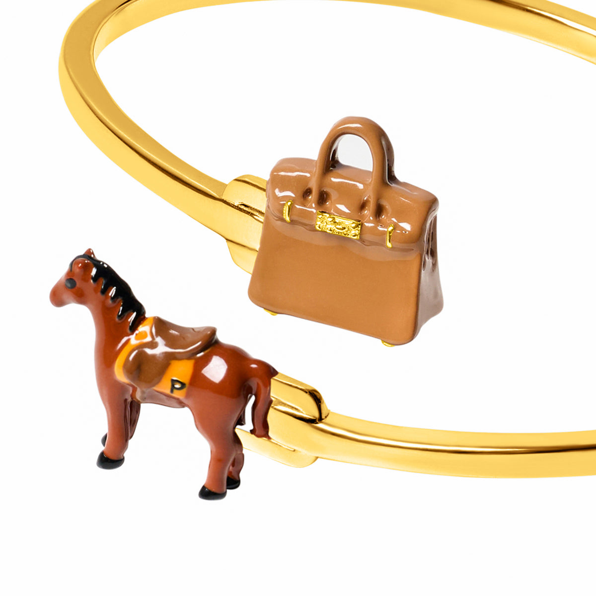 Horse & Bag Bangle (Gold)