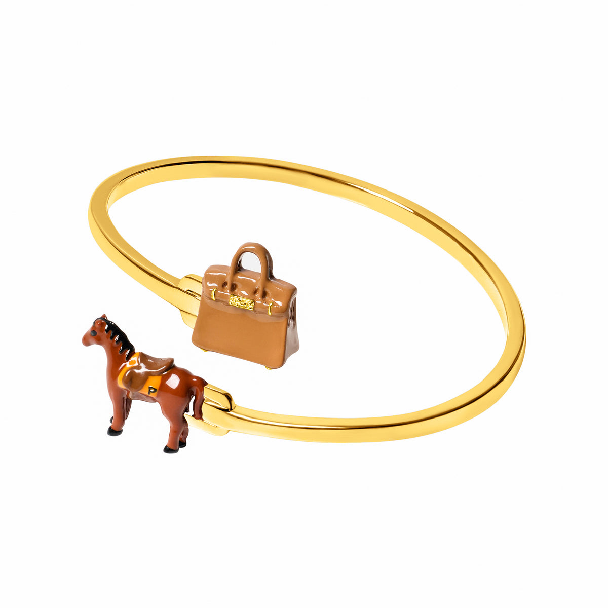 Horse & Bag Bangle (Gold)