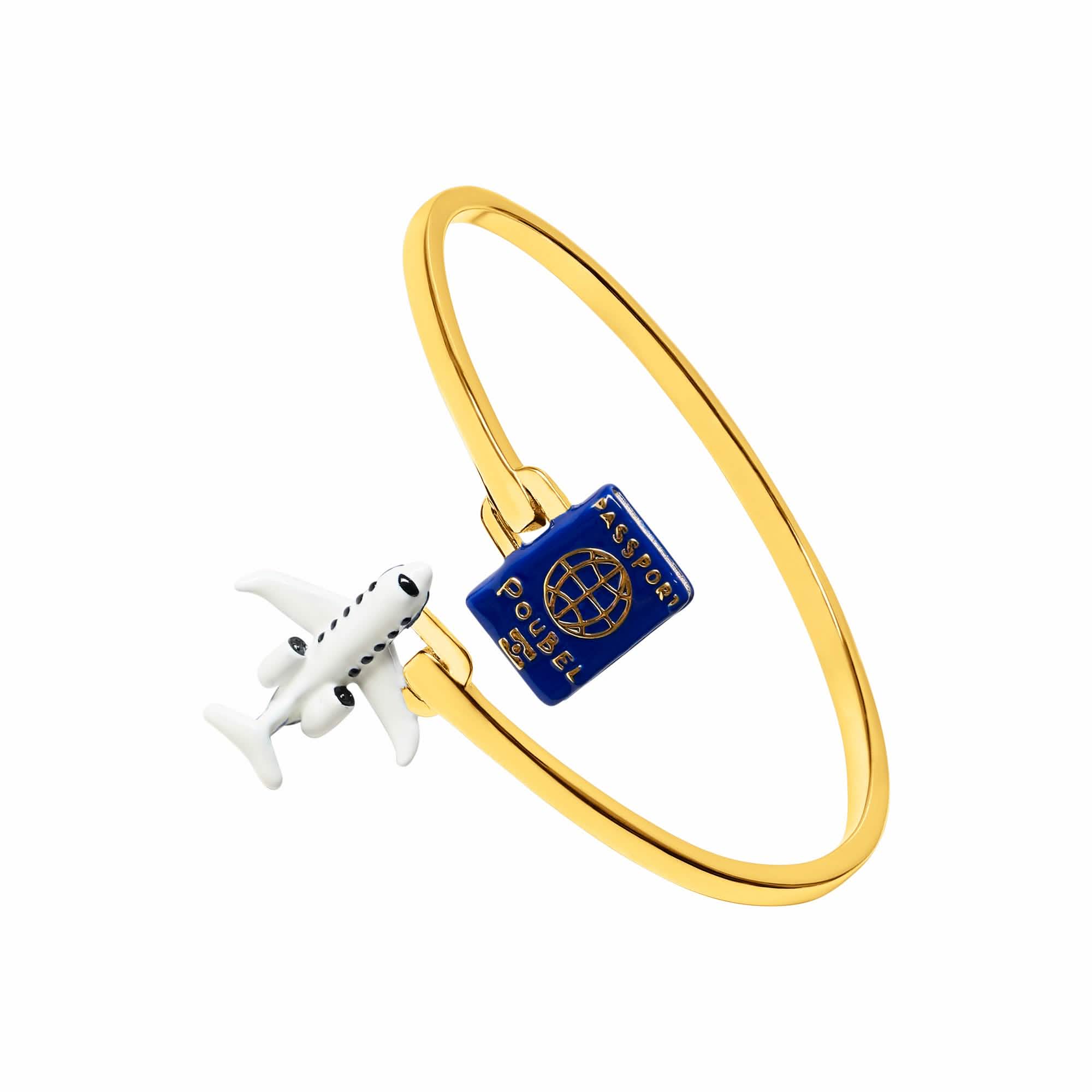 Passport & Jet Bangle (Gold) – Poubel