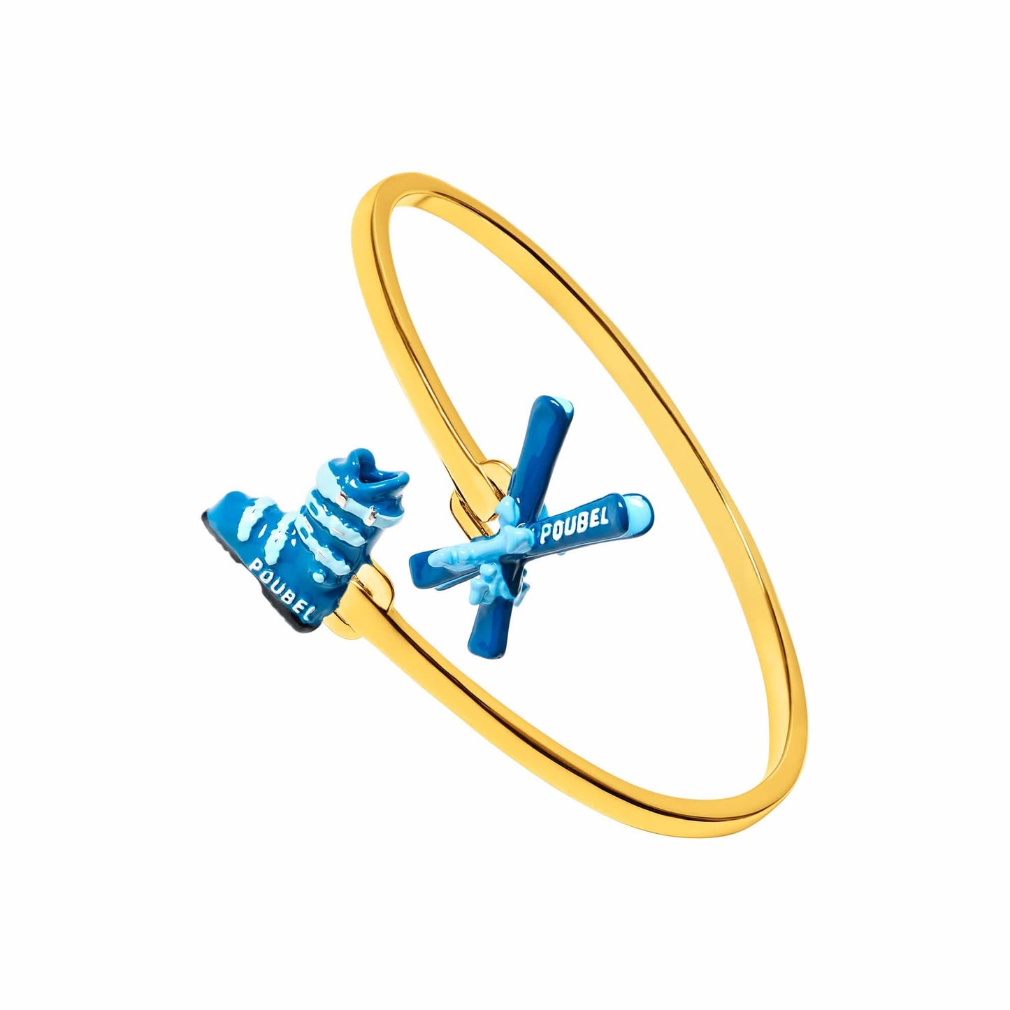 Skis & Ski Boot Bangle (Gold)