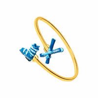 Skis & Ski Boot Bangle (Gold)
