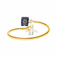 Passport & Jet Bangle (Gold)