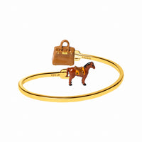Horse & Bag Bangle (Gold)