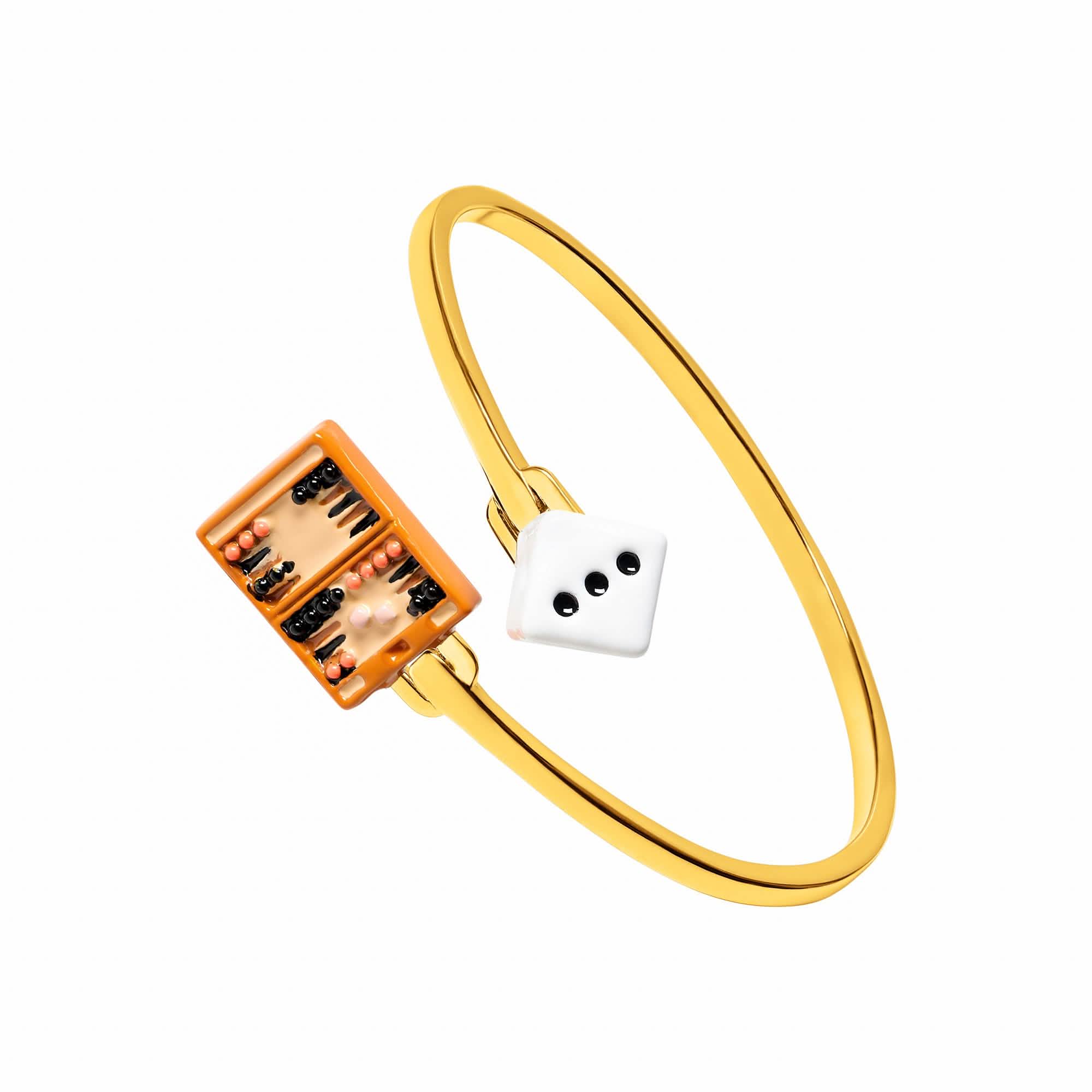Dice & Backgammon Bangle (Gold) – Poubel