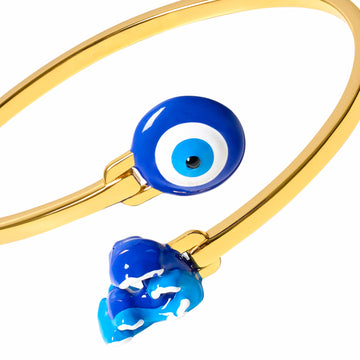 Evil Eye & La Mer Bangle (Gold)