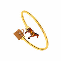 Horse & Bag Bangle (Gold)