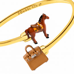 Horse & Bag Bangle (Gold)