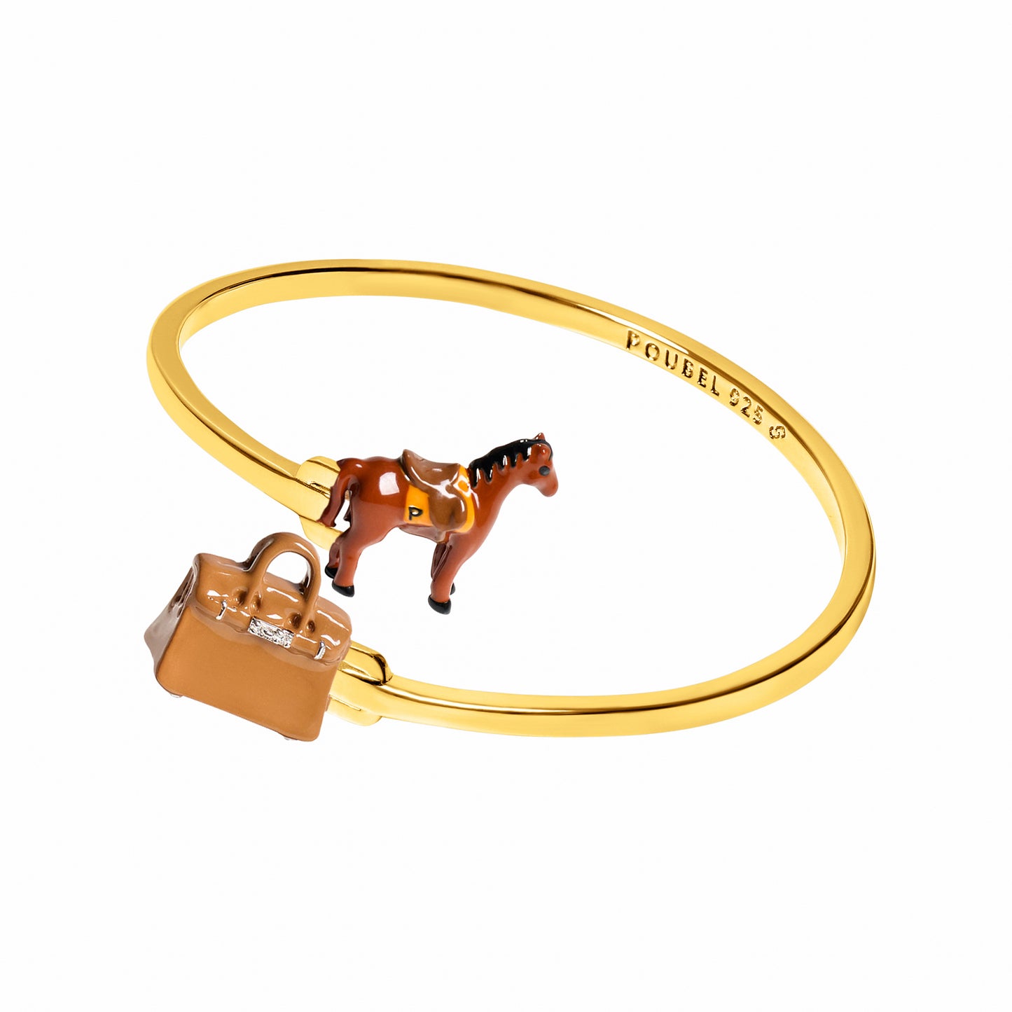 Horse & Bag Bangle (Gold)