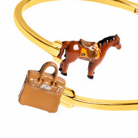 Horse & Bag Bangle (Gold)