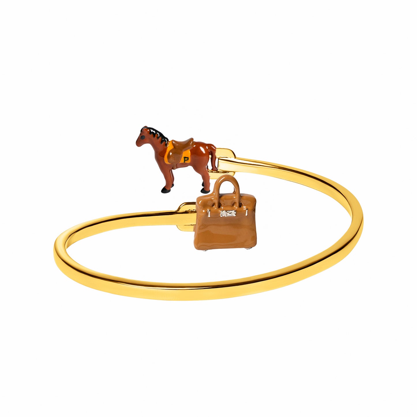 Horse & Bag Bangle (Gold)