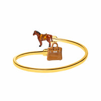 Horse & Bag Bangle (Gold)