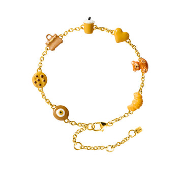 Caramel Mini Charm Bracelet (Gold)
