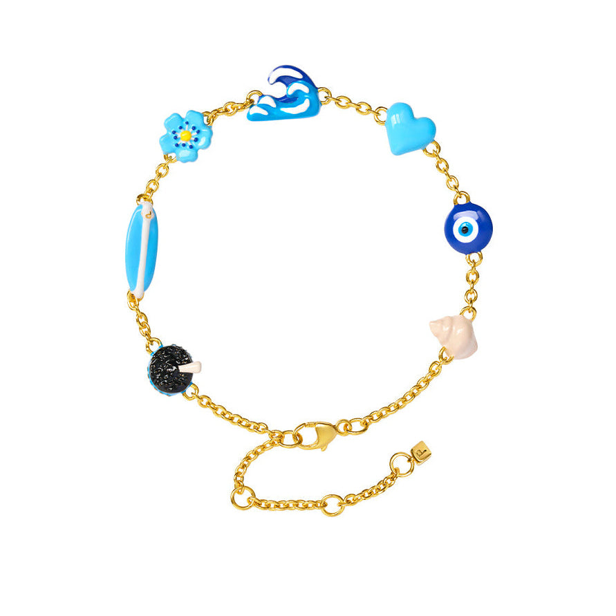 Azure Mini Charm Bracelet (Gold)