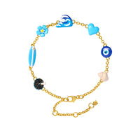 Azure Mini Charm Bracelet (Gold)