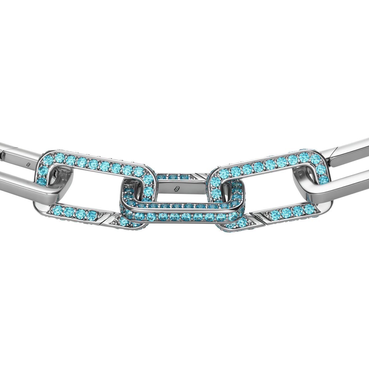 Blue Set-of-Three Stoneset Links