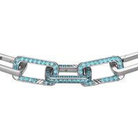 Blue Set-of-Three Stoneset Links