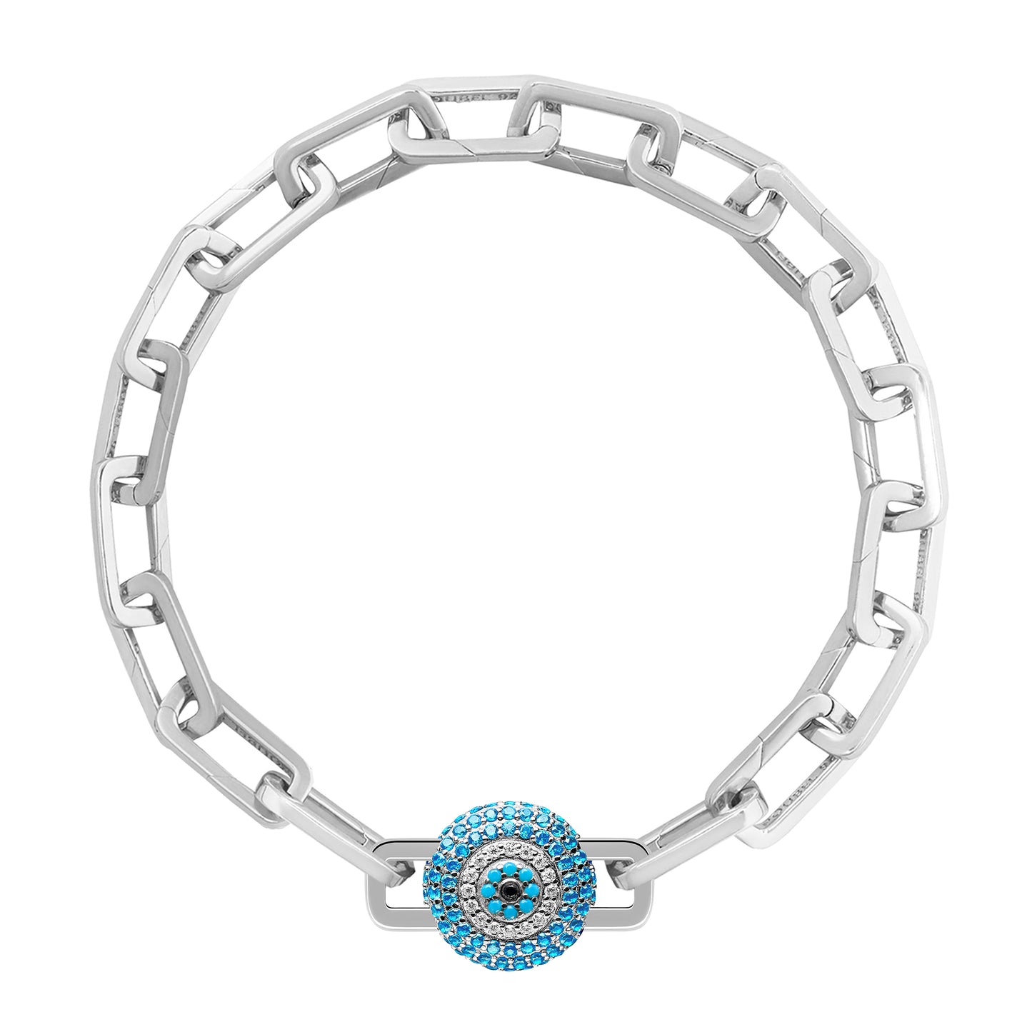 Baby Blue Evil Eye Stoneset Charm