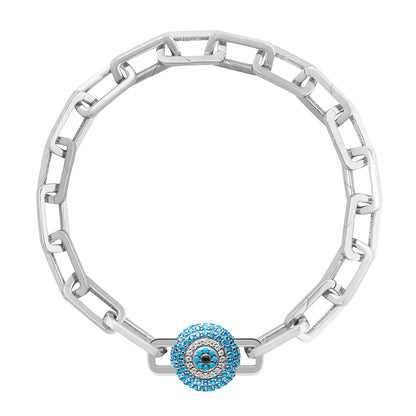 Baby Blue Evil Eye Stoneset Charm