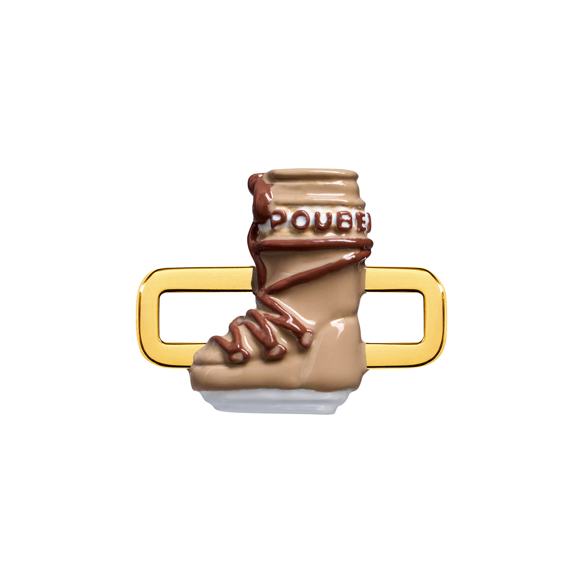Beige Snowboot Charm (Gold)