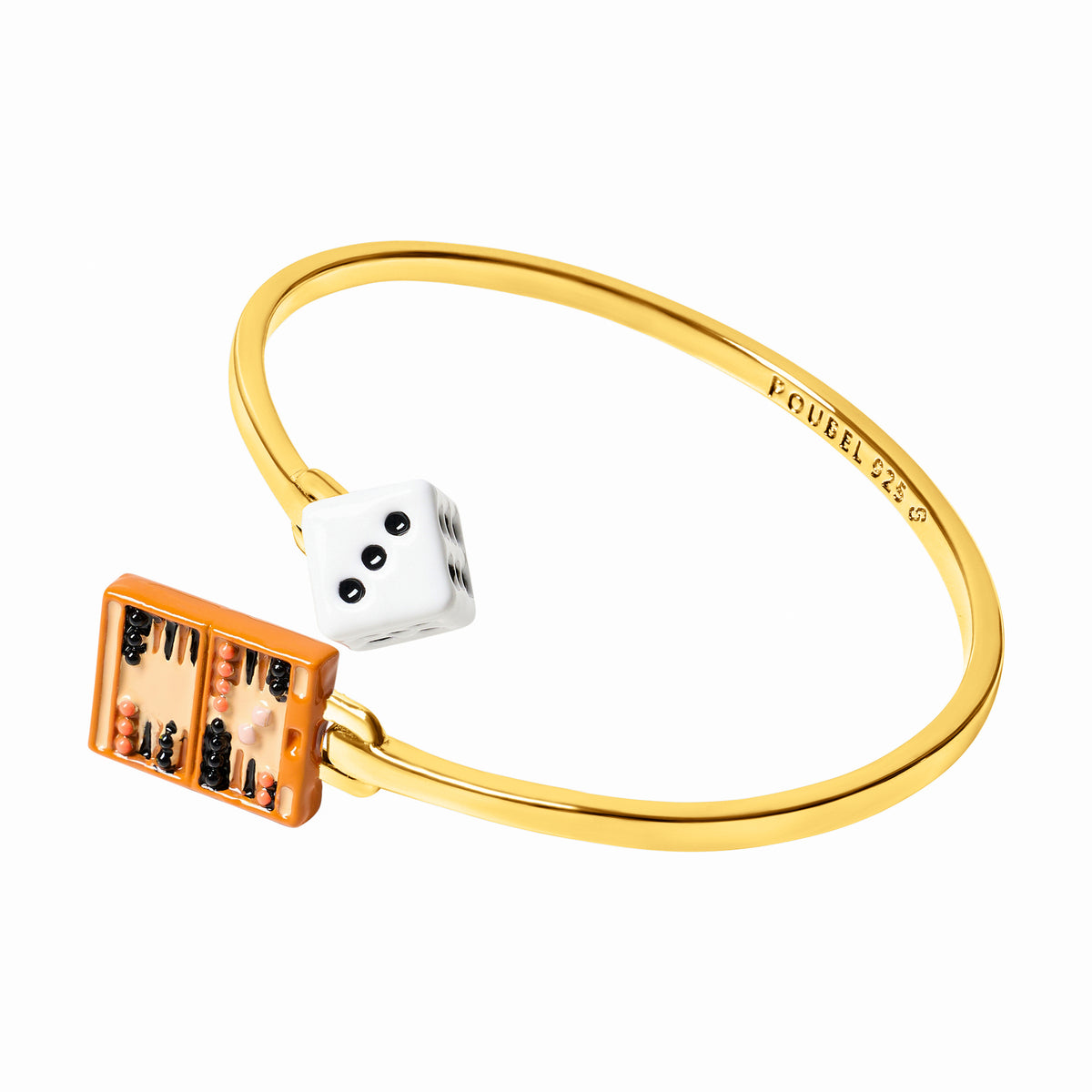 Dice & Backgammon Bangle (Gold)