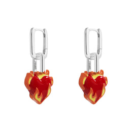 Heart-On-Fire Pendant Earrings