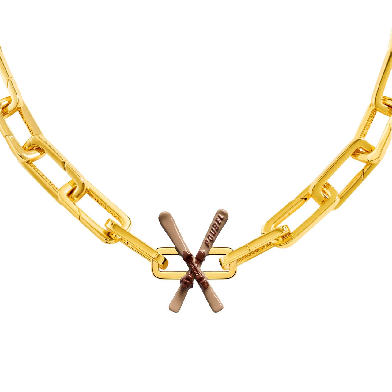 Beige Skis Charm (Gold)