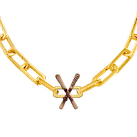 Beige Skis Charm (Gold)