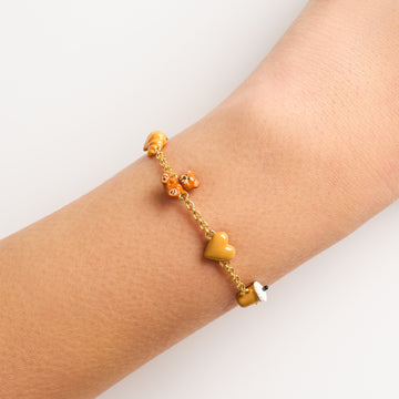 Caramel Mini Charm Bracelet (Gold)