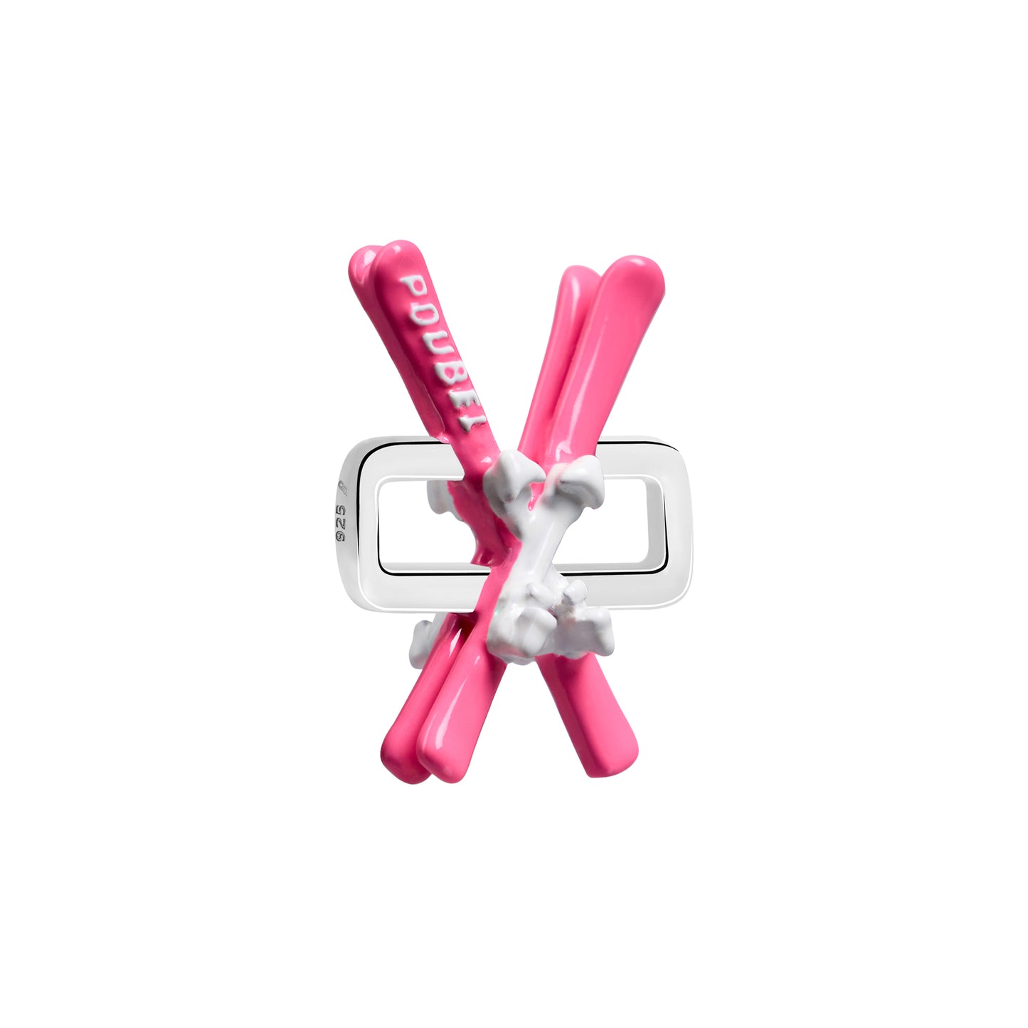 Pink Skis Charm
