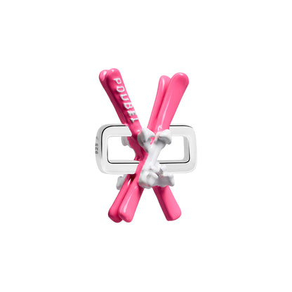 Pink Skis Charm