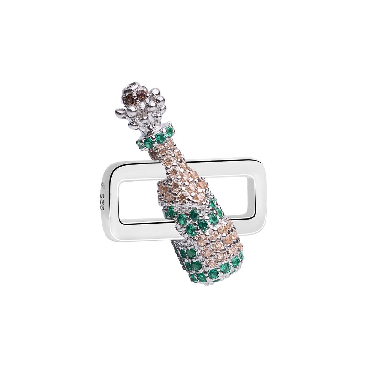 Champagne Stoneset Charm