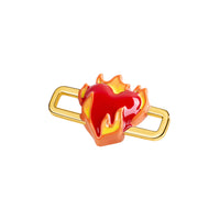 Heart On Fire Charm (Gold)