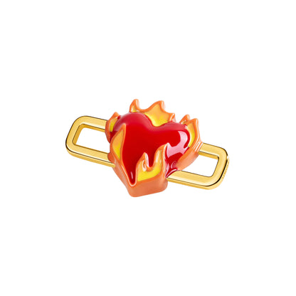 Heart On Fire Charm (Gold)