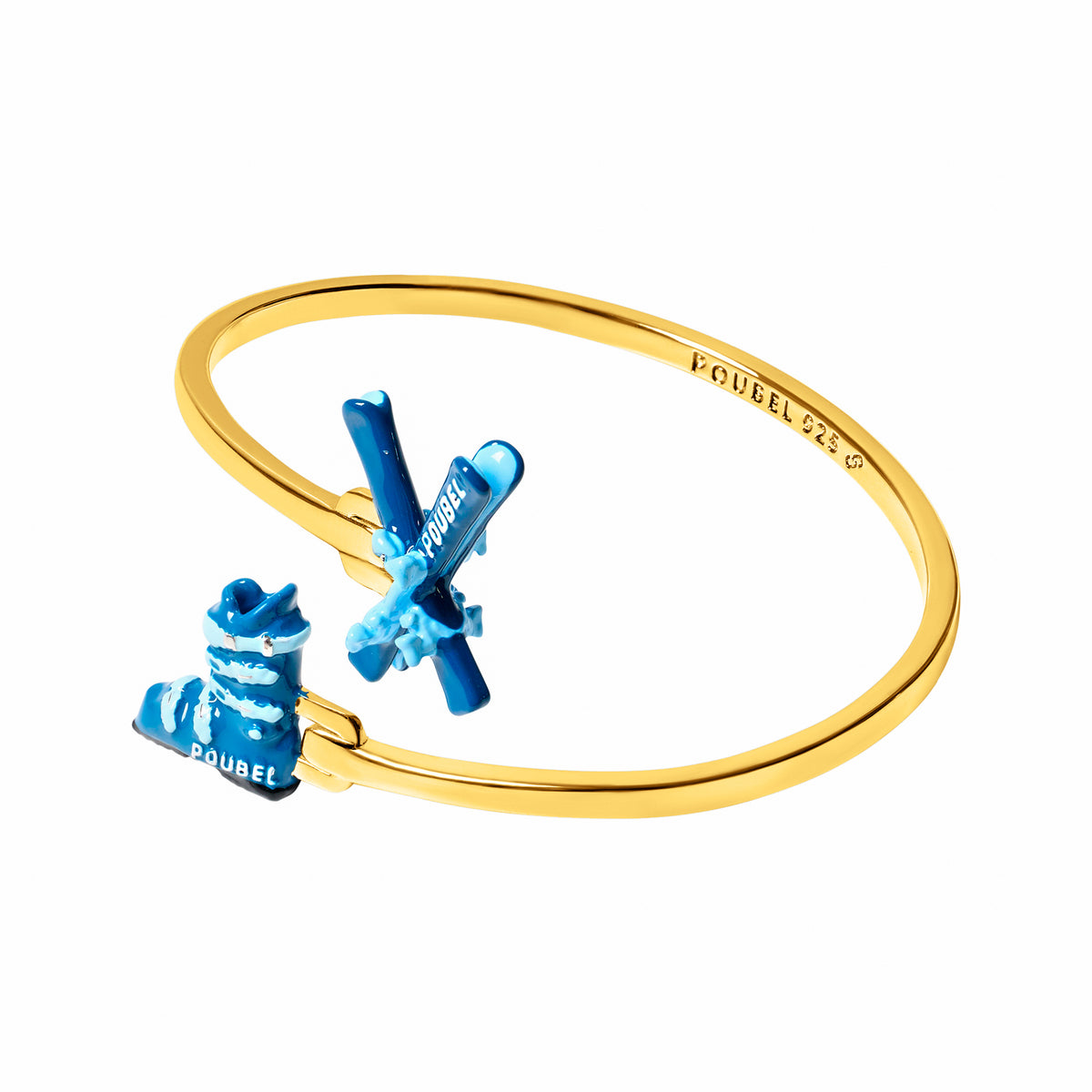 Skis & Ski Boot Bangle (Gold)