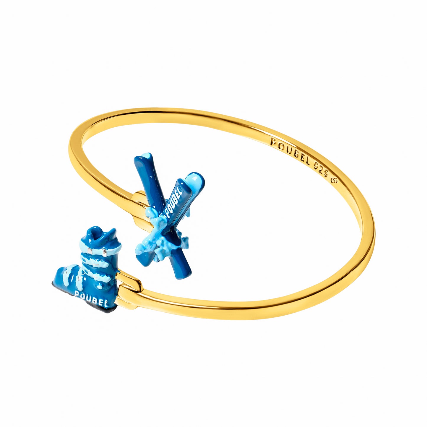 Skis & Ski Boot Bangle (Gold)