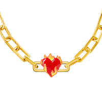 Heart On Fire Charm (Gold)